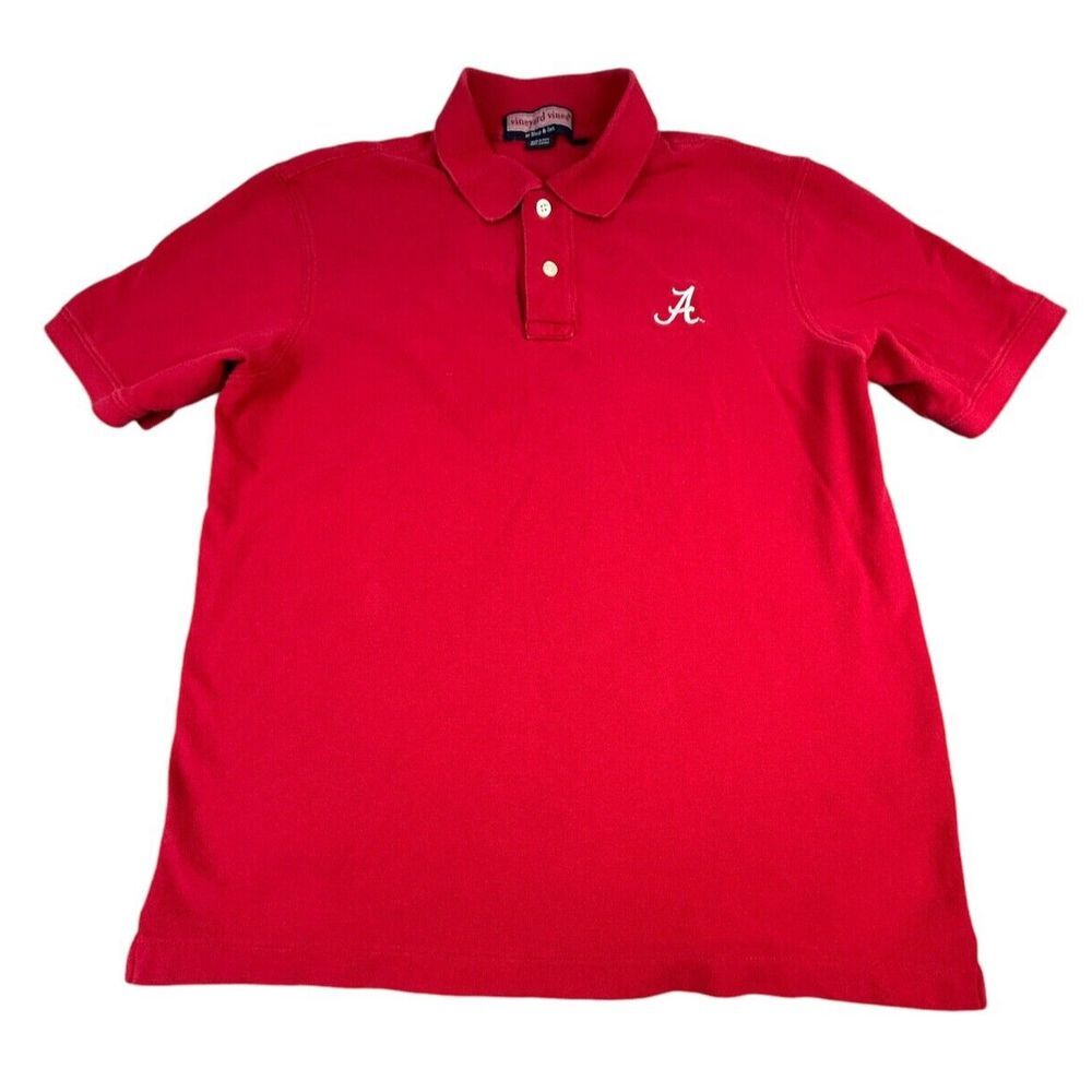 Vineyard Vines Polo Shirt Mens Small Red‎ Short Sleeve Alabama Crimson Tide